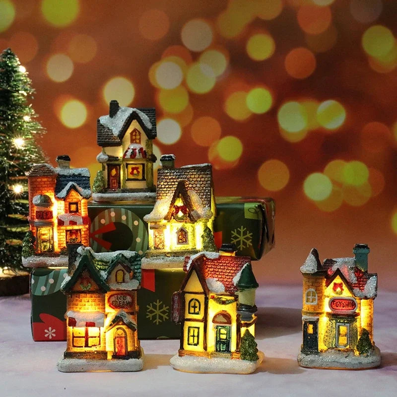 Glowing Christmas Village House