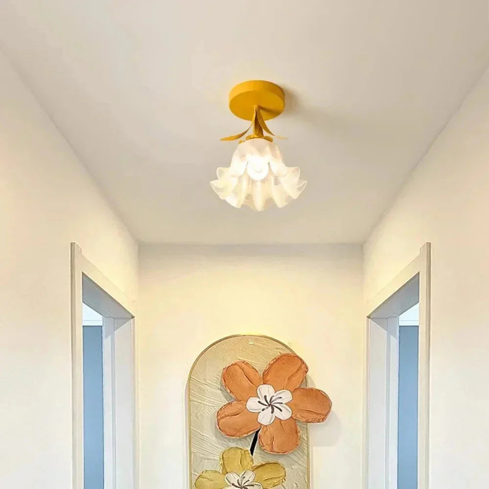 French Tiffany Mini Flower Ceiling Light