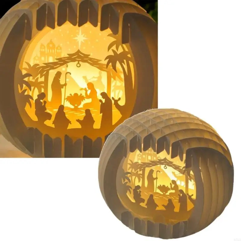 Paper-Cut Nativity Lamp