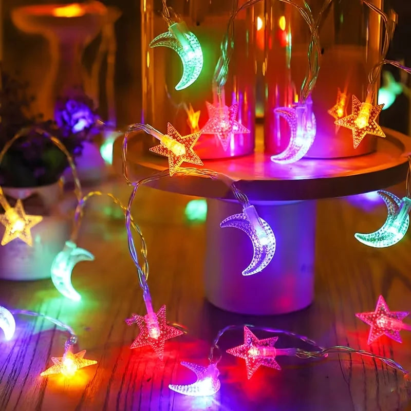 Moon & Star String Lights