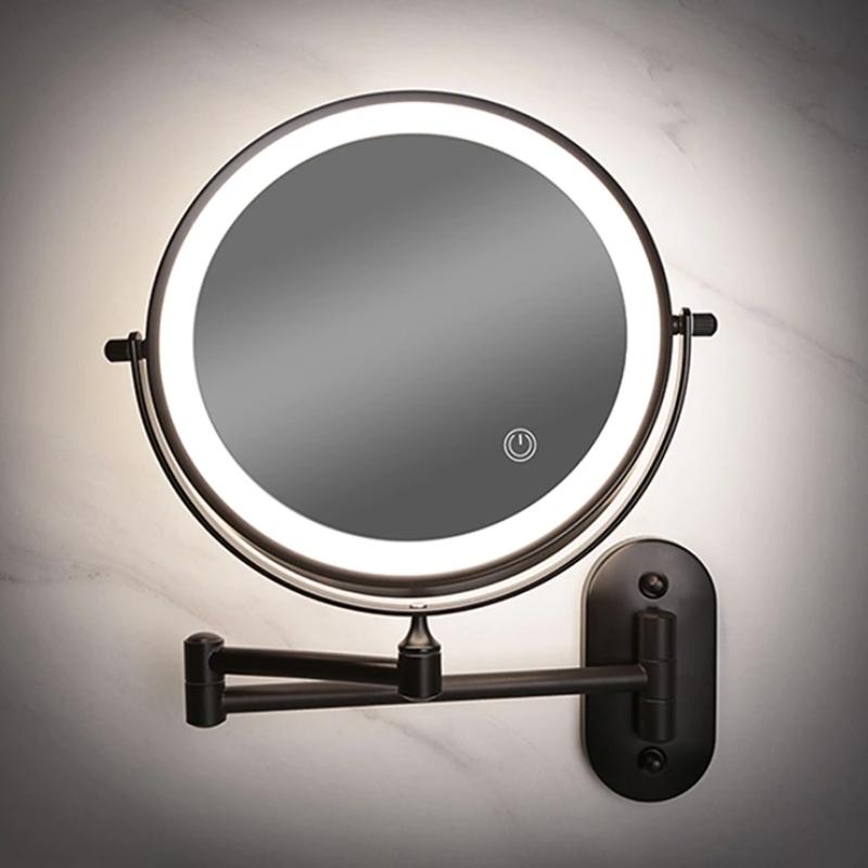 Black Rechargeable LED Makeup Mirror