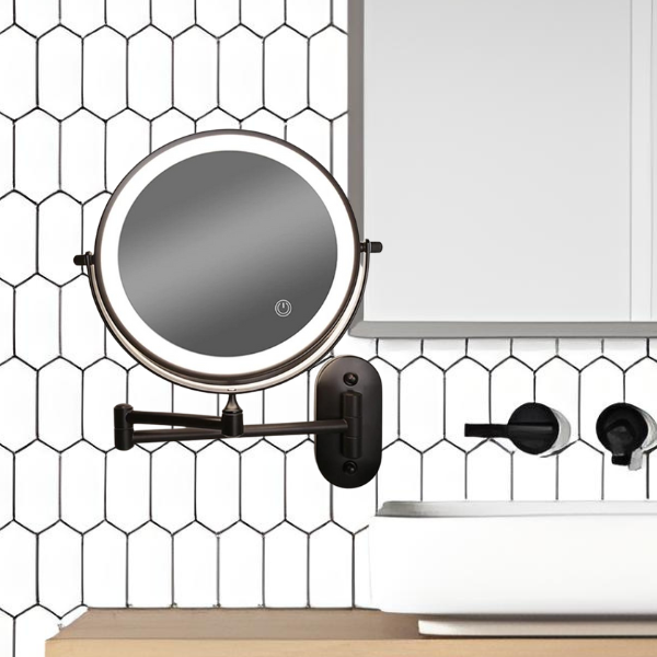 Black Rechargeable LED Makeup Mirror