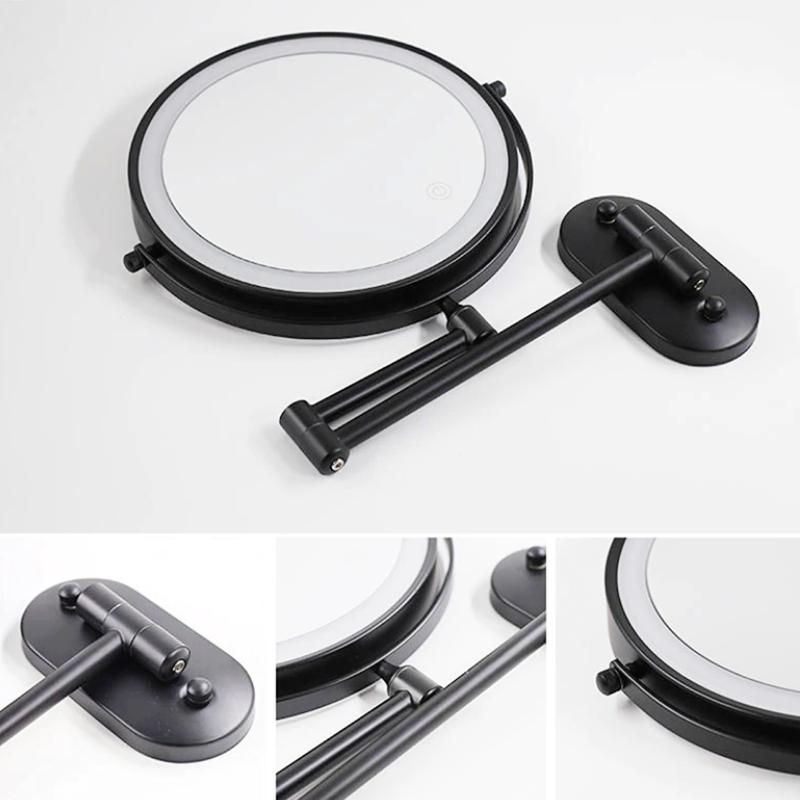 Black Rechargeable LED Makeup Mirror