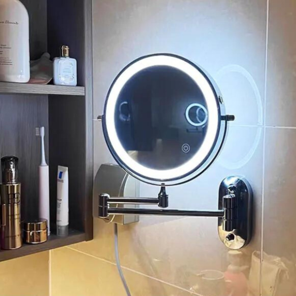 Black Rechargeable LED Makeup Mirror