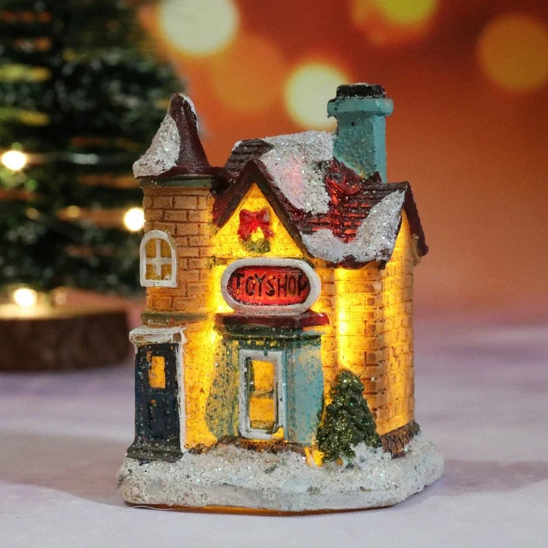 Glowing Christmas Village House