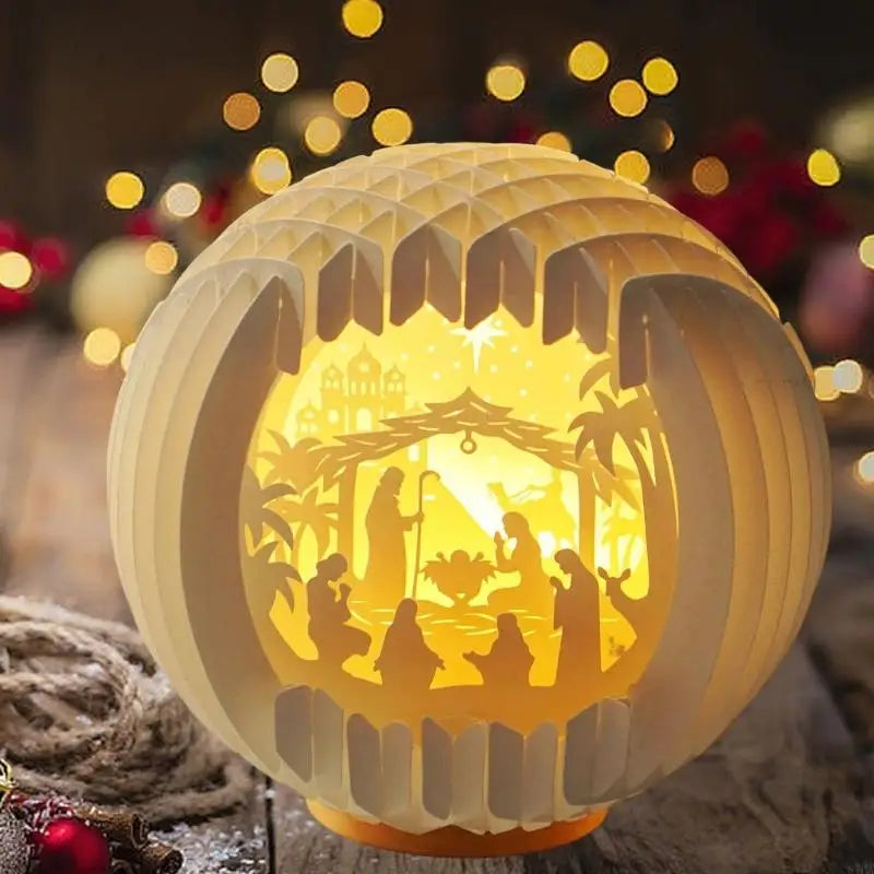 Paper-Cut Nativity Lamp