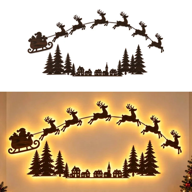 Backlit Reindeer Wall Silhouettes