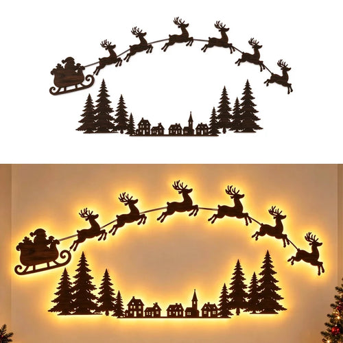Backlit Reindeer Wall Silhouettes