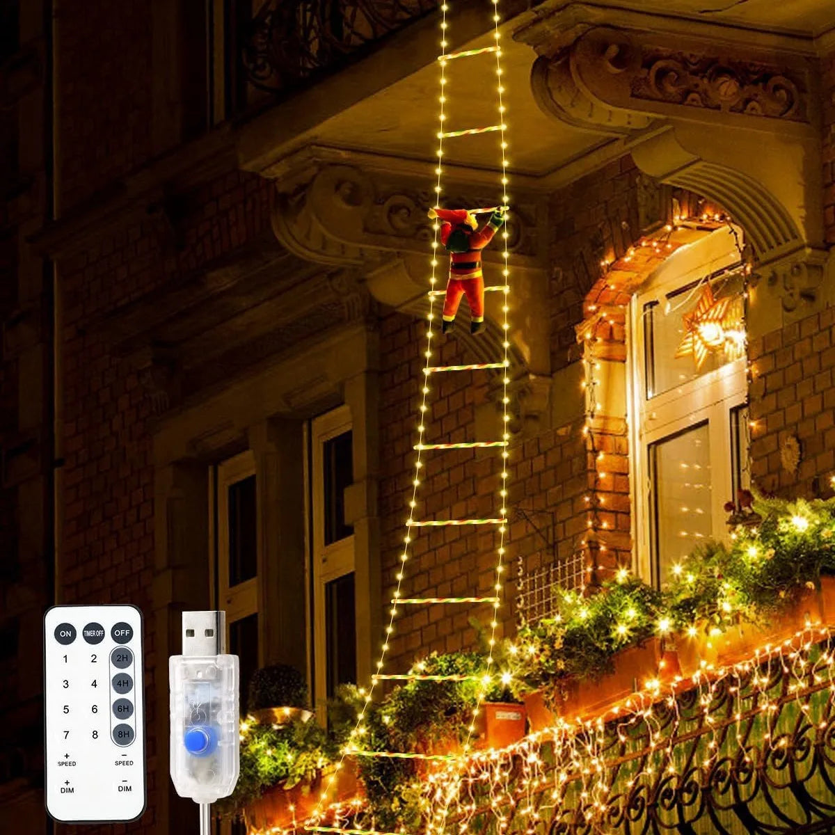 Climbing Santa Ladder Light