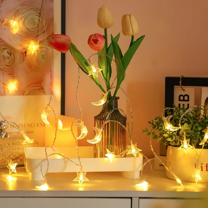 Moon & Star String Lights