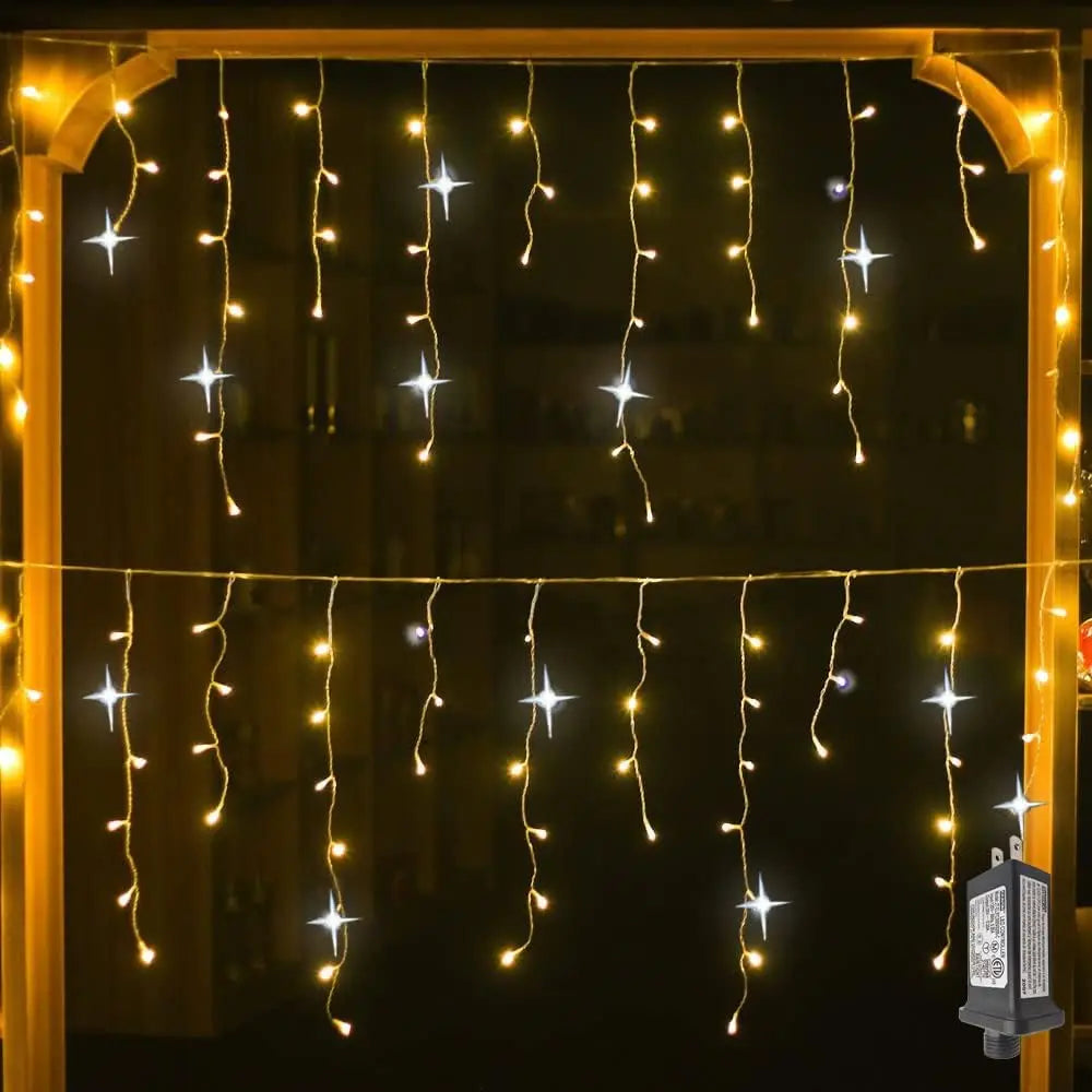 Warm Icicle Eave Lights