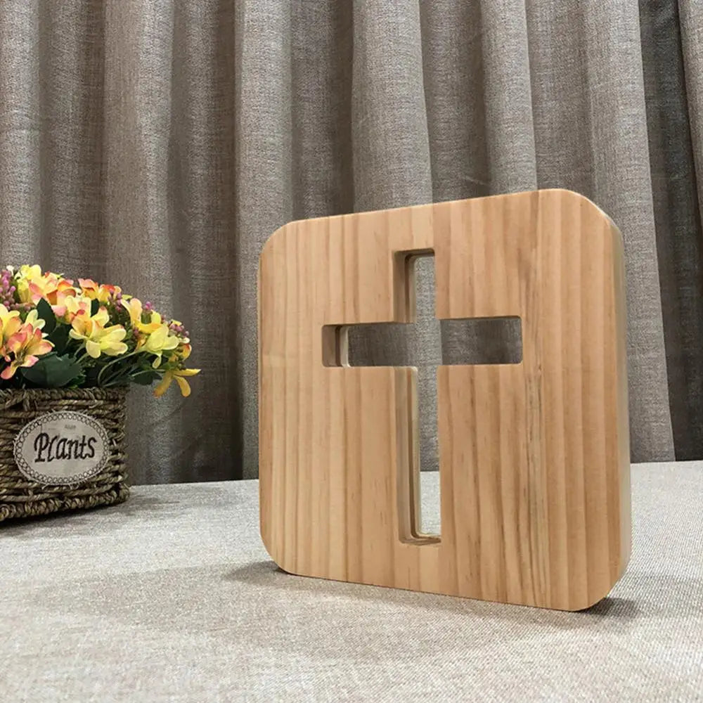 Wooden Cross Night Light