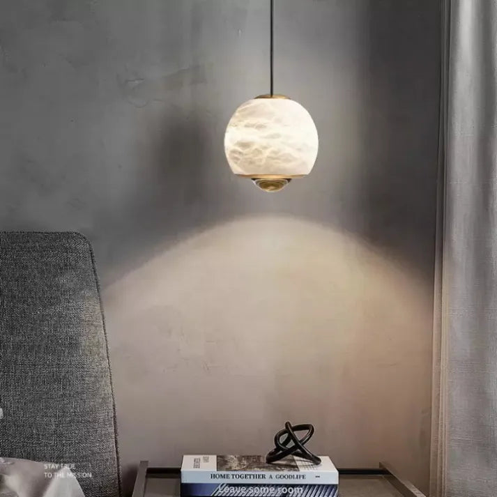 Scandinavian Alabaster Globe Pendant