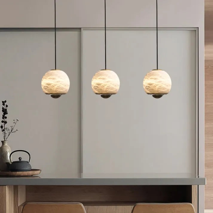 Scandinavian Alabaster Globe Pendant