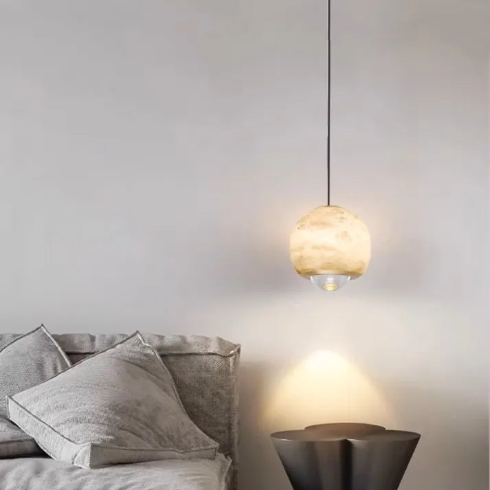 Scandinavian Alabaster Globe Pendant