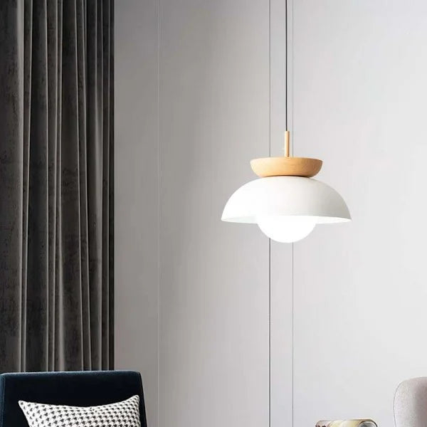 Scandinavian Half-Wood Pendant Light