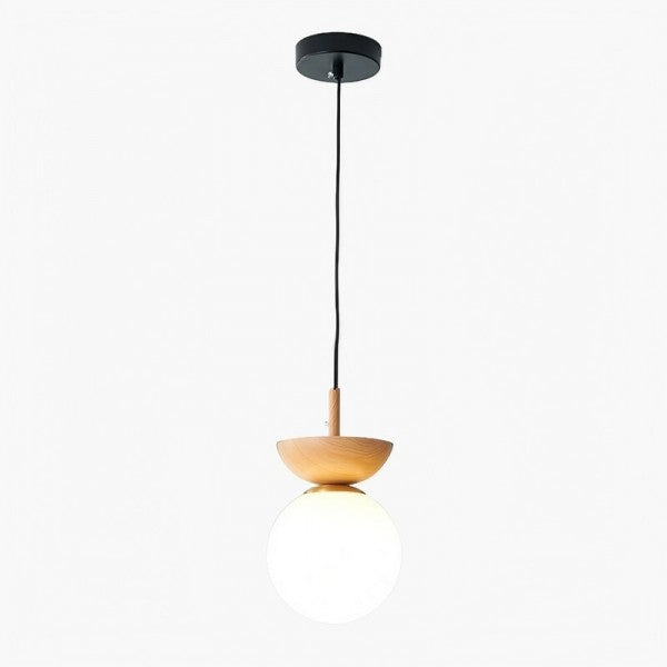 Scandinavian Half-Wood Pendant Light