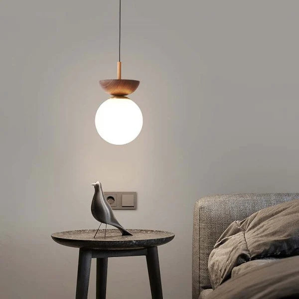 Scandinavian Half-Wood Pendant Light