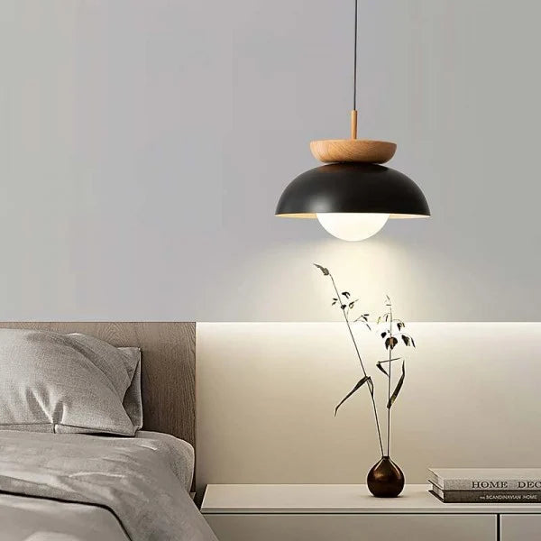 Scandinavian Half-Wood Pendant Light