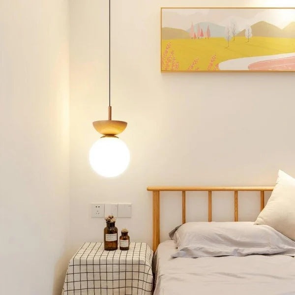 Scandinavian Half-Wood Pendant Light