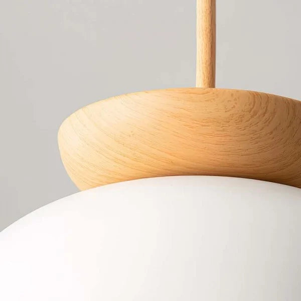 Scandinavian Half-Wood Pendant Light
