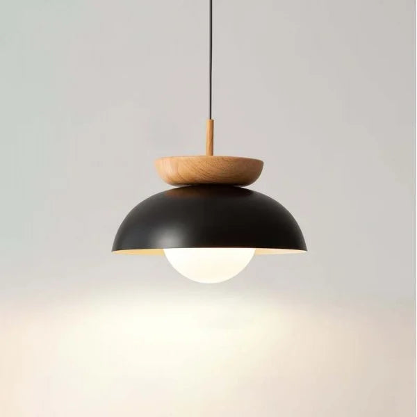 Scandinavian Half-Wood Pendant Light