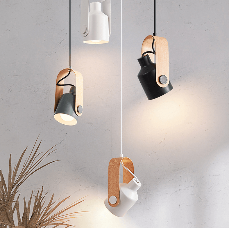 Scandinavian Wood & Metal Pendant
