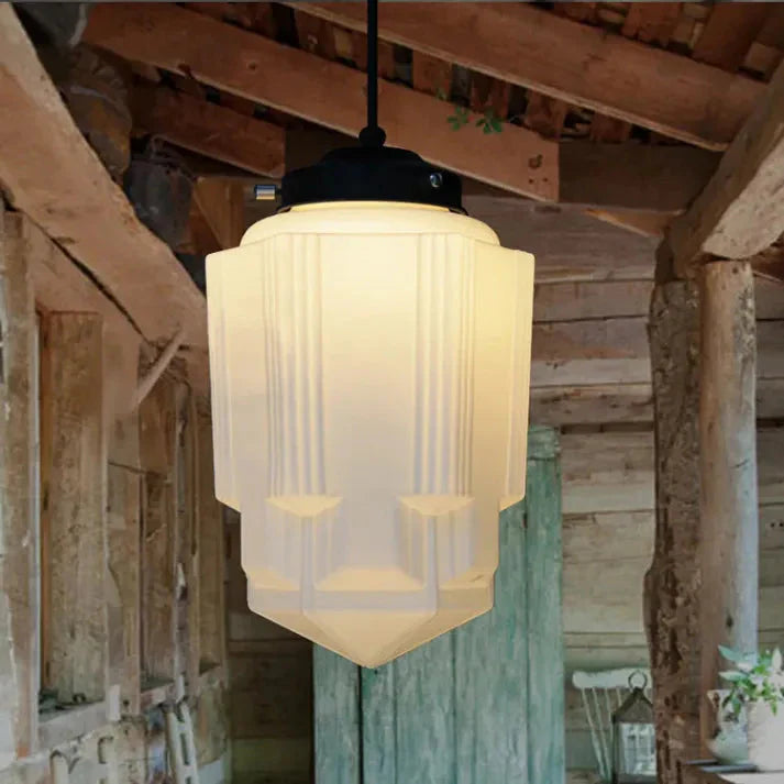 Vintage Milk Glass Jar Pendant