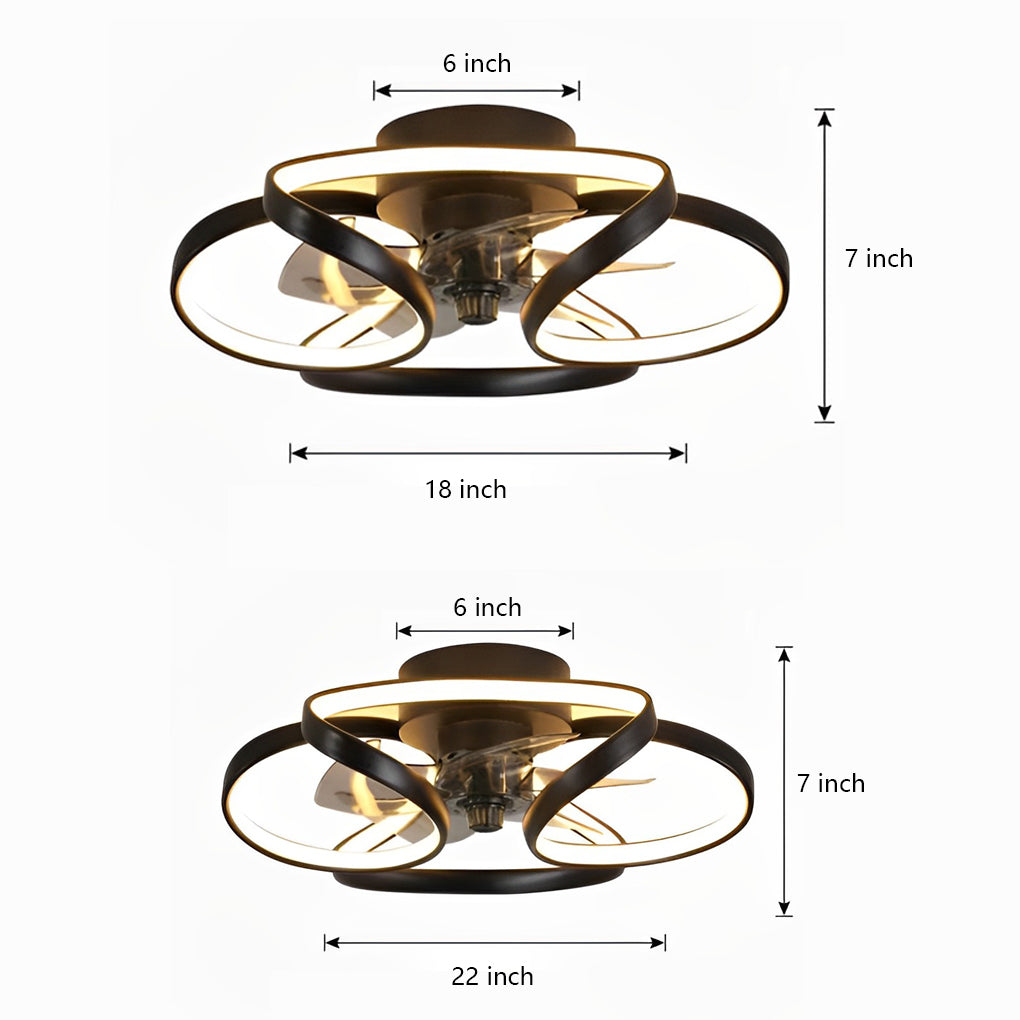 Flower LED Ceiling Fan Light with Remote