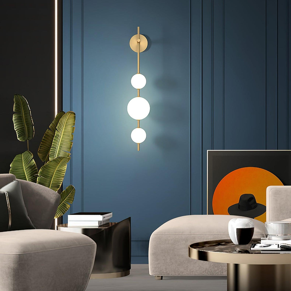 Vertical Globe Wall Light