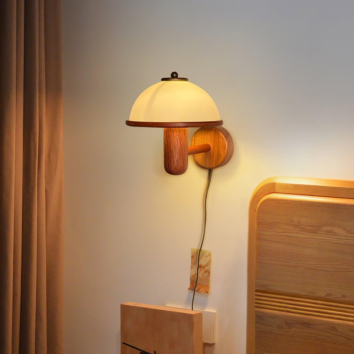 Mushroom Wooden Wall Light