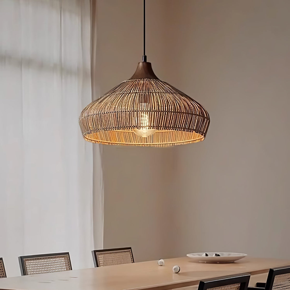 Wicker Rattan Pendant Light
