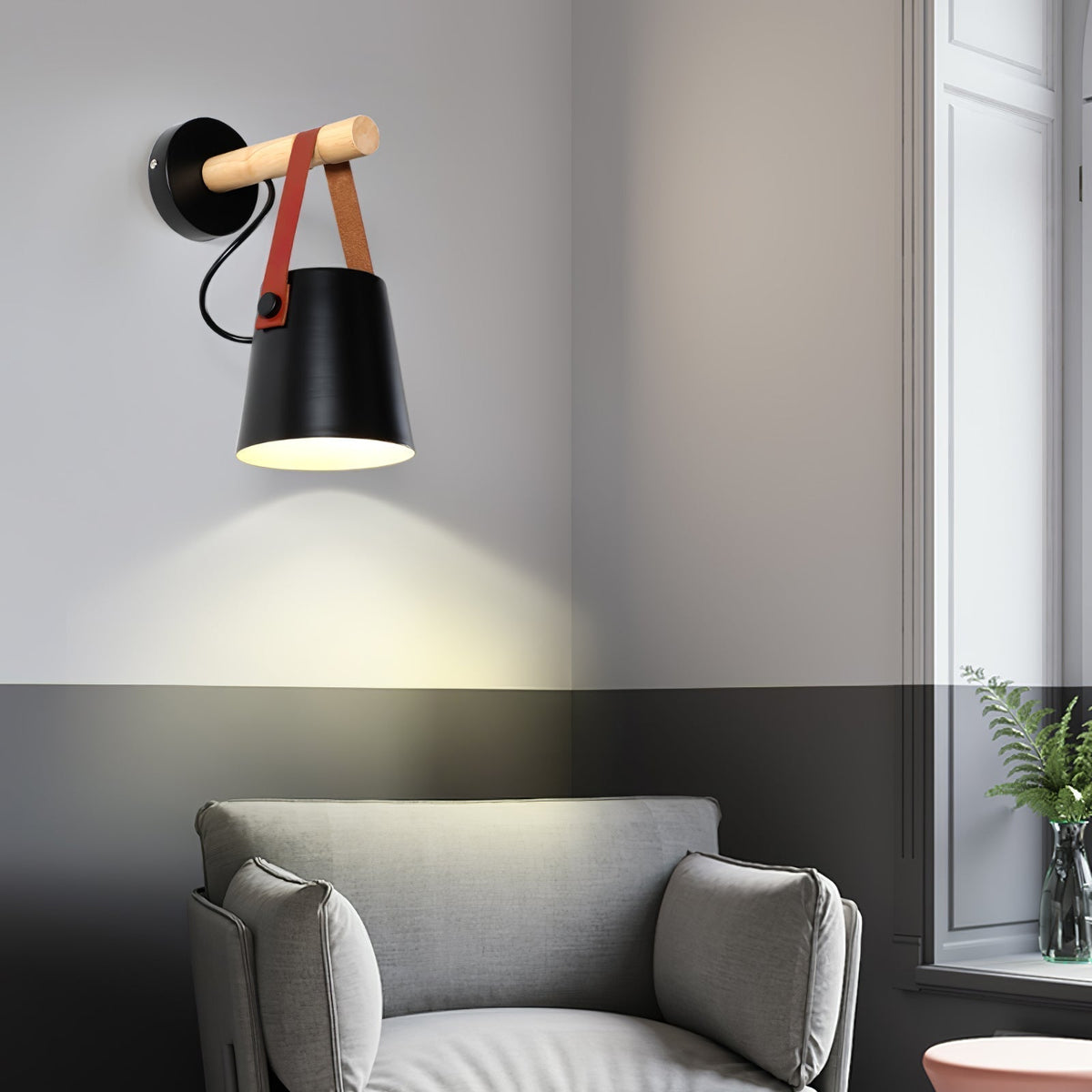 Conical Wooden Wall Light
