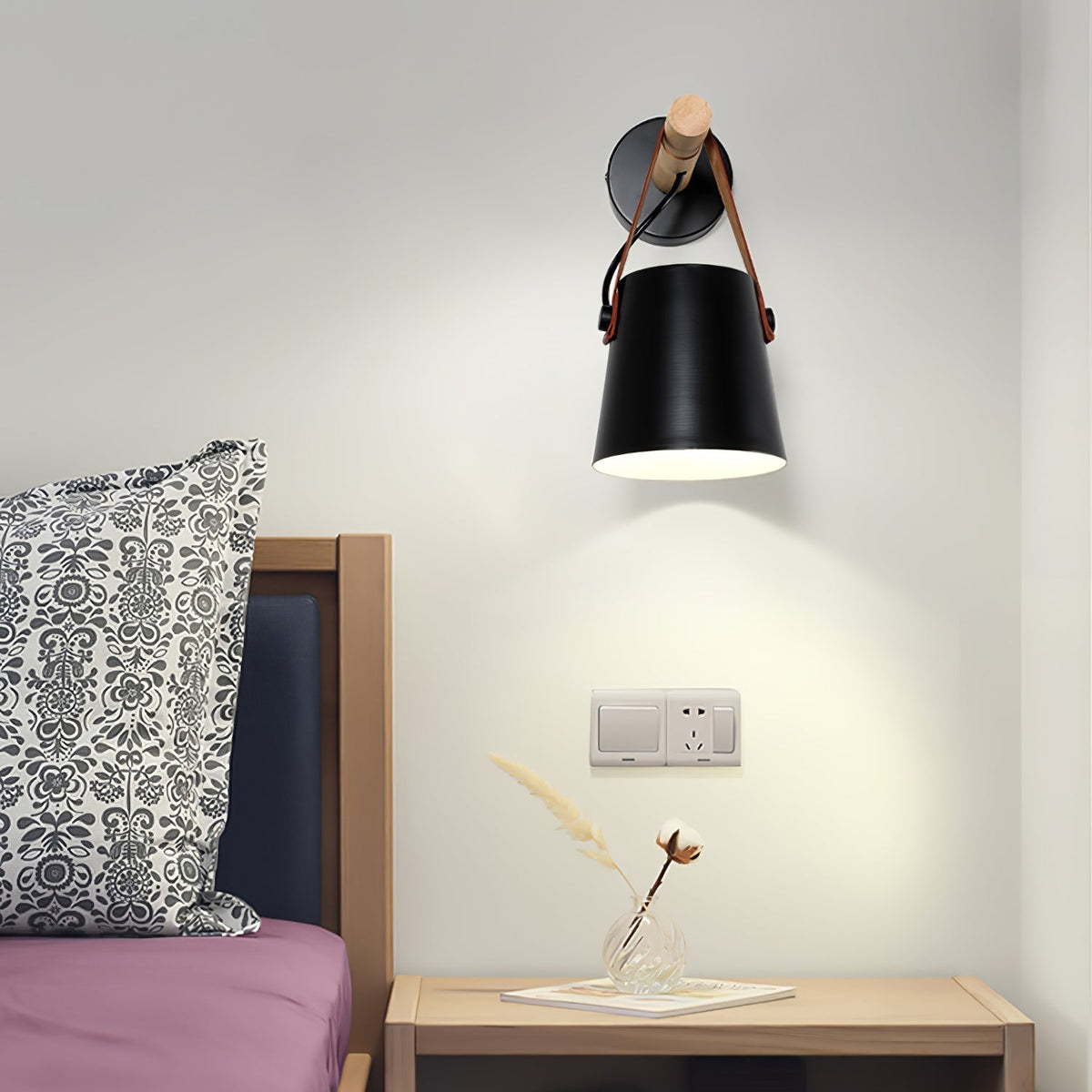 Conical Wooden Wall Light