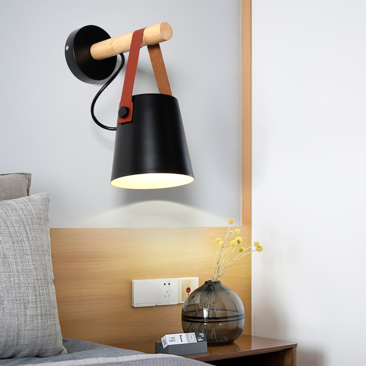 Conical Wooden Wall Light