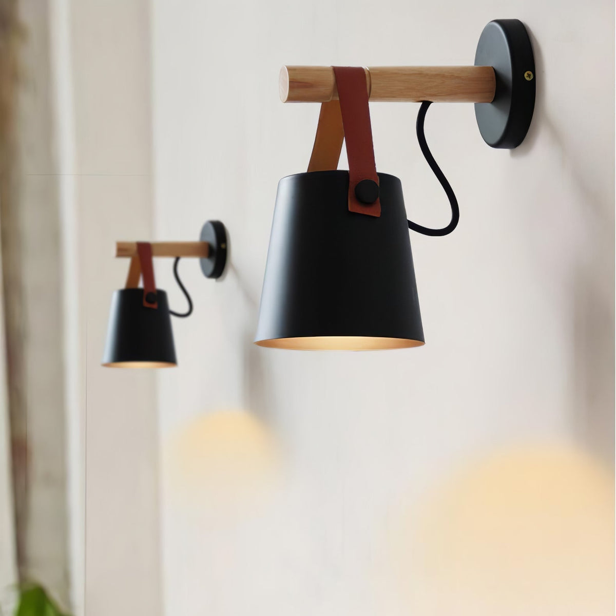 Conical Wooden Wall Light