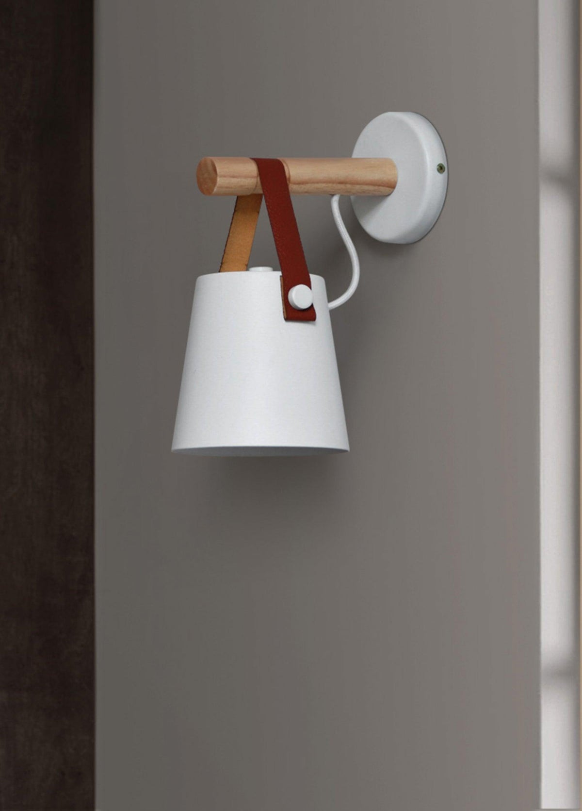Conical Wooden Wall Light