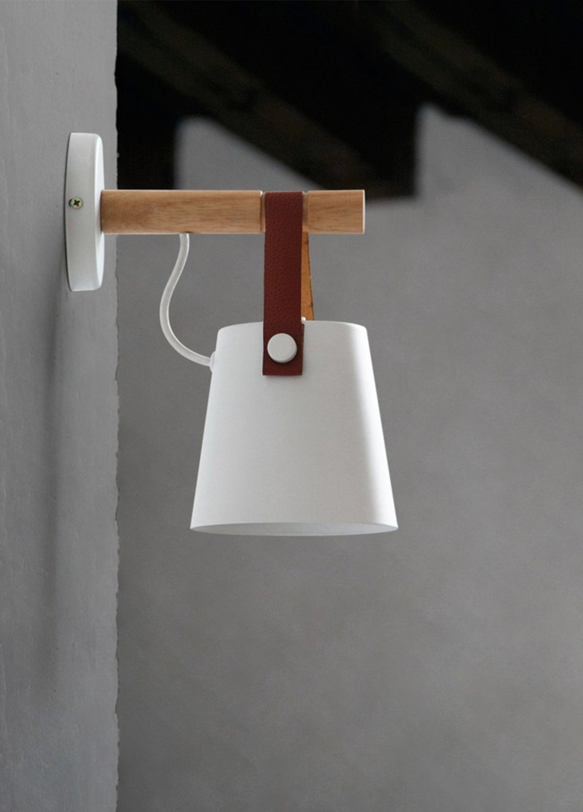 Conical Wooden Wall Light