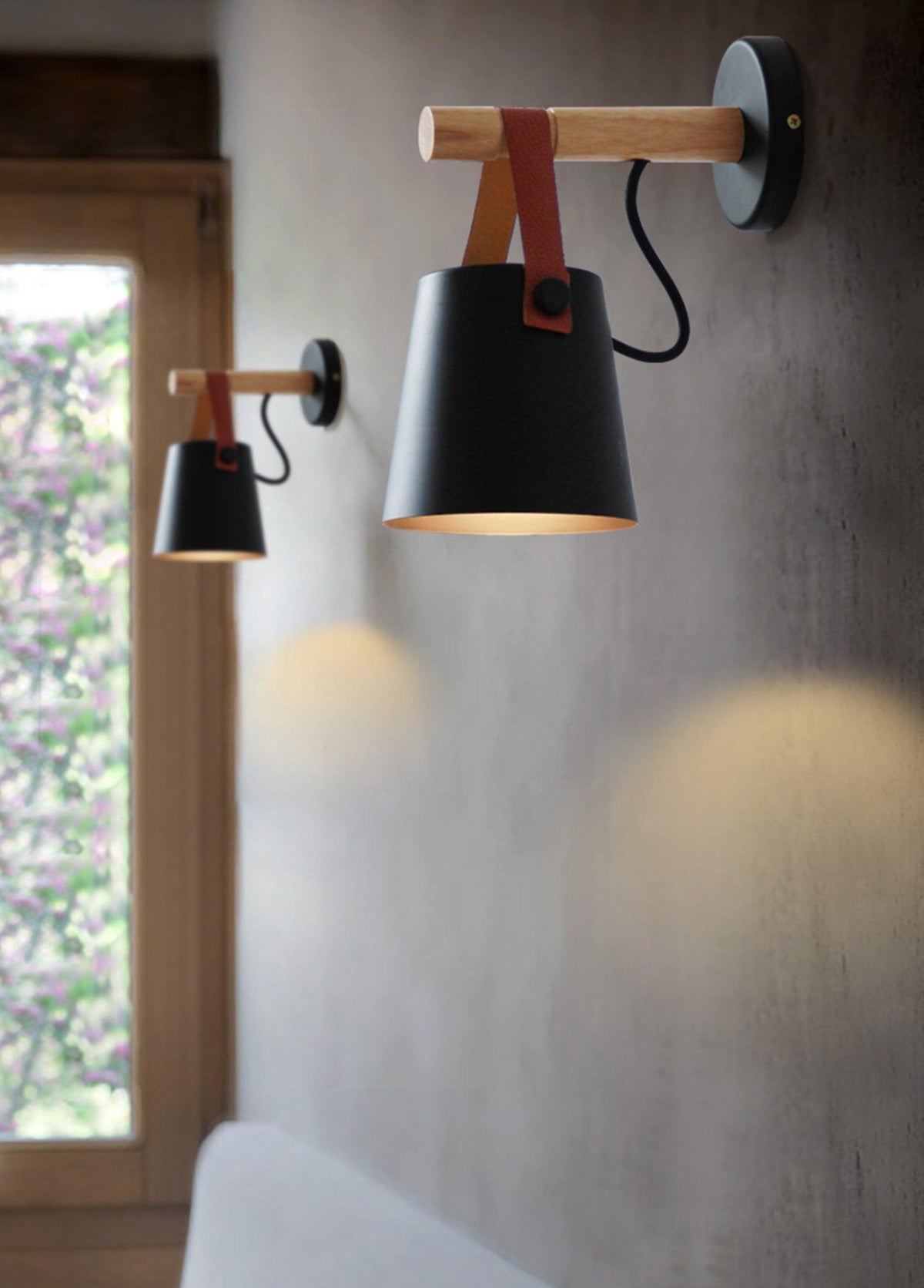 Conical Wooden Wall Light
