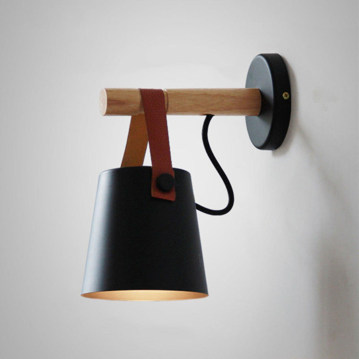 Conical Wooden Wall Light