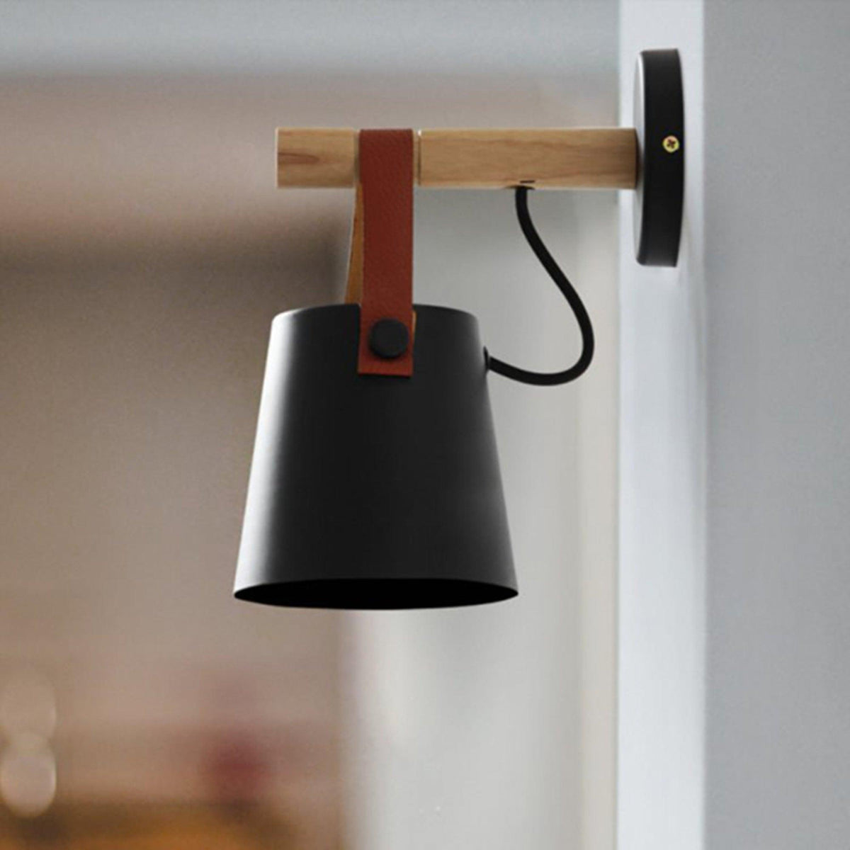 Conical Wooden Wall Light