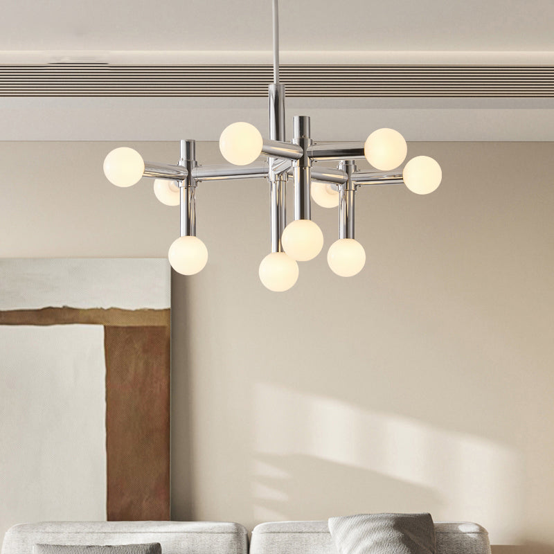 Scandinavian Glass Globe Chandelier