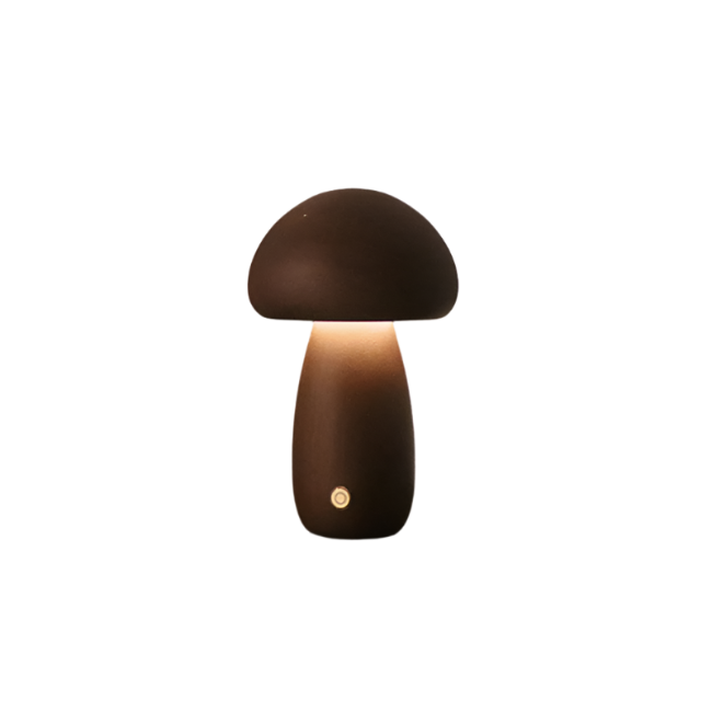 Rechargeable Wooden Mushroom Lamp