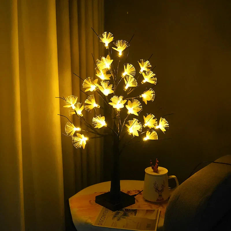 White Birch Fiber Optic Tree Light