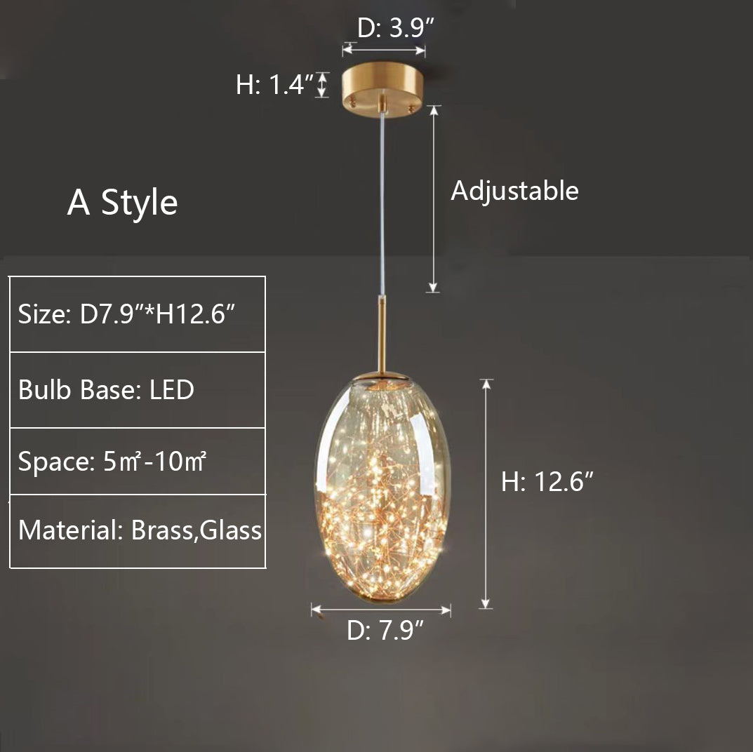 Starry Sky Gray Glass Pendant