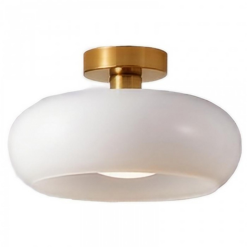 Retro Amber Round Glass Ceiling Light
