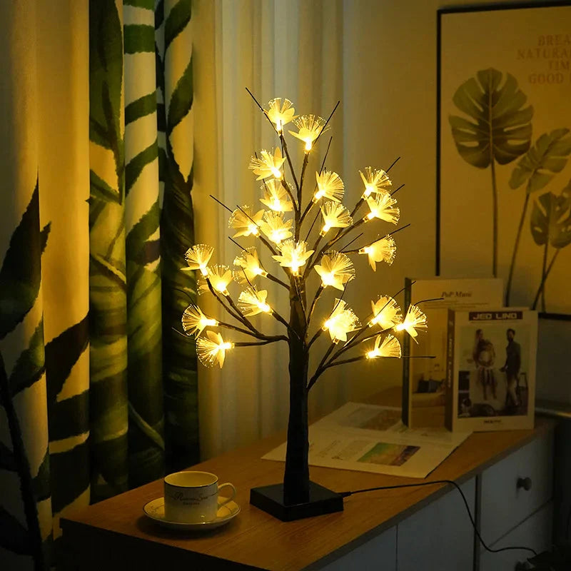 White Birch Fiber Optic Tree Light