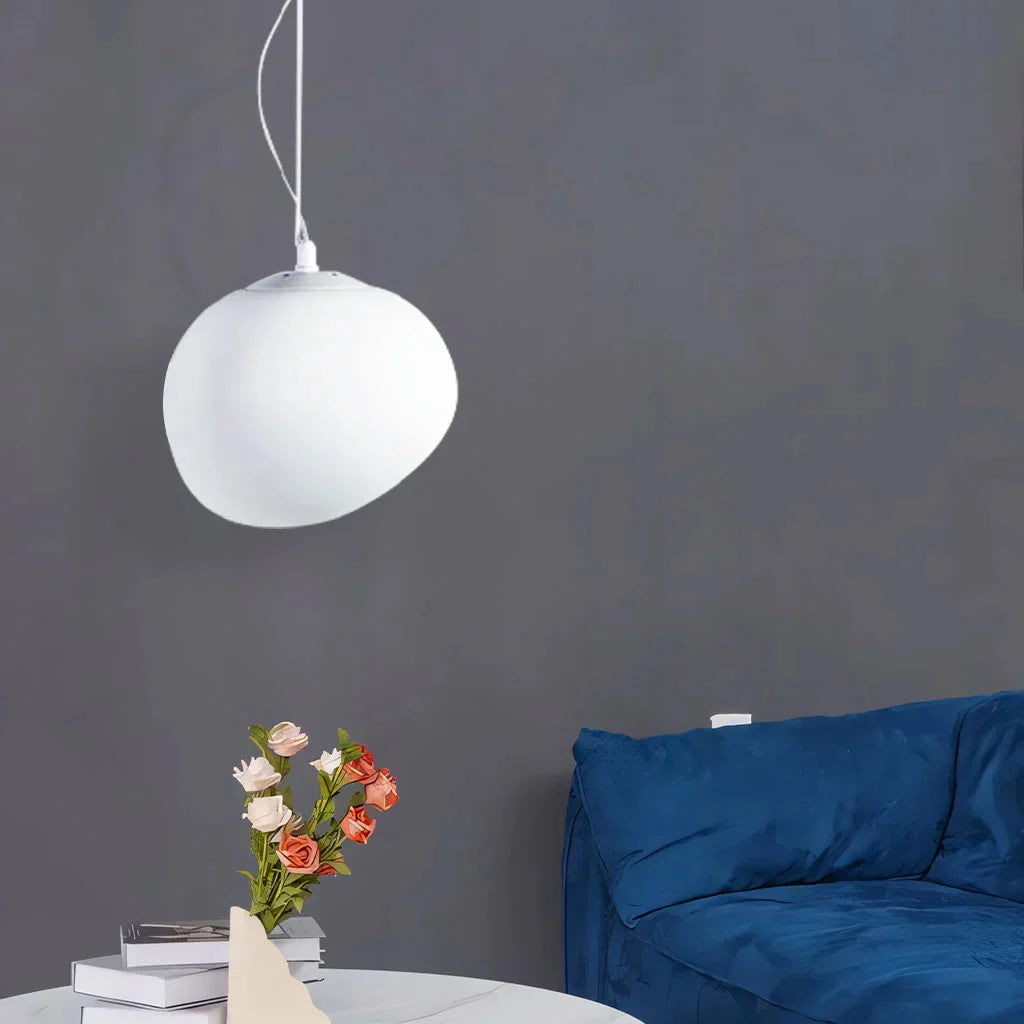 White Pebble Pendant Light
