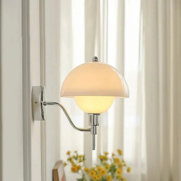 Cream Mushroom Wall Light