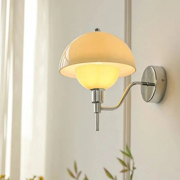 Cream Mushroom Wall Light